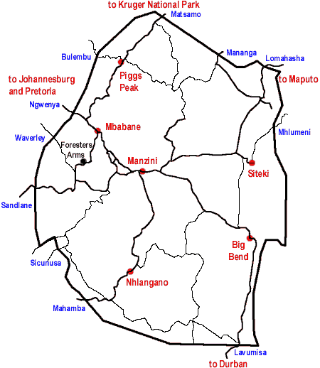 Map of Swaziland