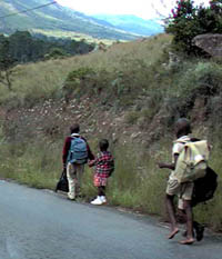 children going home from school
